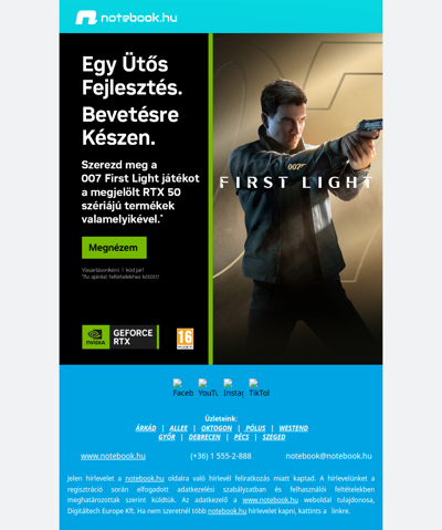 🎮 RTX 50 széria mellé most jár a 007 First Light
