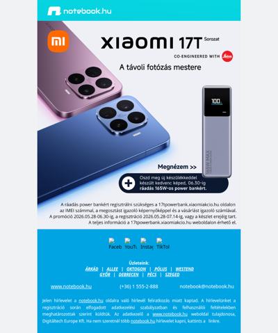 ⚡ Xiaomi 17T széria