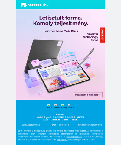 ✨ Letisztult forma. Komoly teljesítmény. Lenovo Idea Tab Plus