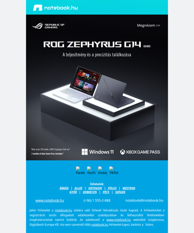 🔥 ASUS ROG Zephyrus G14 – a teljesítmény és a precizitás találkozása
