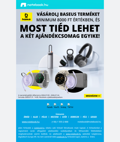 🎁 Vásárolj Baseus terméket, és nyerj exkluzív ajándékcsomagot!
