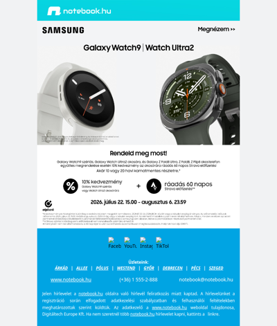 Rendeld meg most! Samsung Galaxy Watch9 és Watch Ultra2!
