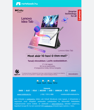 Lenovo Idea Tab – tanulj okosabban, lazíts szabadabban!