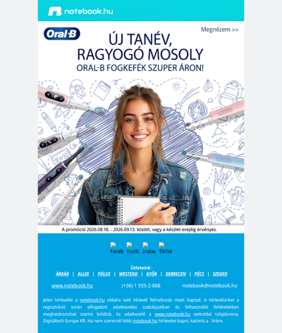 🦷 Új tanév, ragyogó mosoly – Oral-B fogkefék szuper áron!