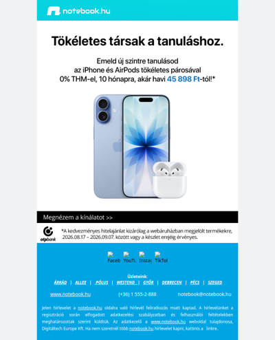 🍎 Tökéletes társak a tanuláshoz: iPhone és AirPods 0% THM-mel