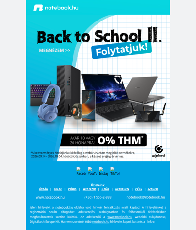 🎓 Folytatjuk! Back to School II. – 0% THM ajánlatok
