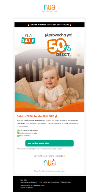 Hasta 50% OFF: aprovecha antes que se agote 🔥