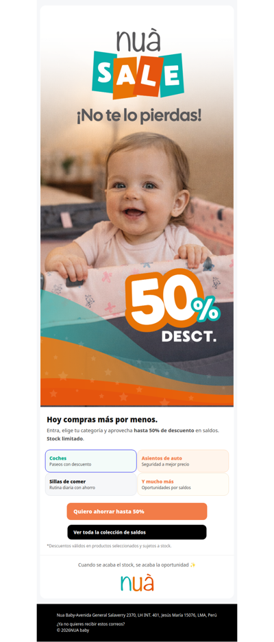 Hasta 50% OFF: elige tu categoría y ahorra hoy 🔥