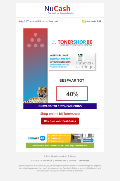 Bespaar tot 40% op cartridges bij Tonershop