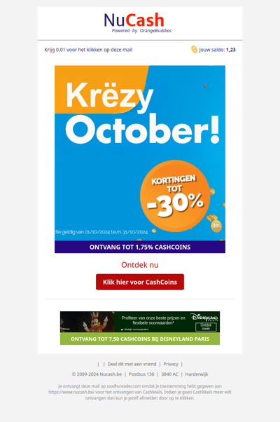 Krezy october korting tot 30%