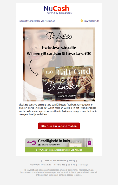 Exclusieve ledenactie: Win een gift card van Di Lusso t.w.v. €50