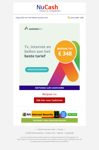 Bespaar tot €348 op tv, internet & bellen