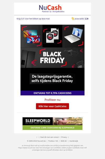 De laagsteprijs gerantie zelfs tijdens Black Friday!