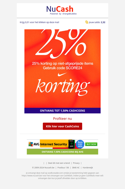 Met Black Friday krijg je 25% korting met de code: SCORE24