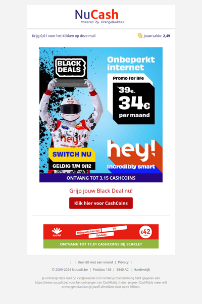 Hey! Onbeperkt internet, nú voor maar €34!