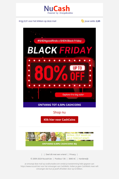 Black Friday 80% korting op veel times!