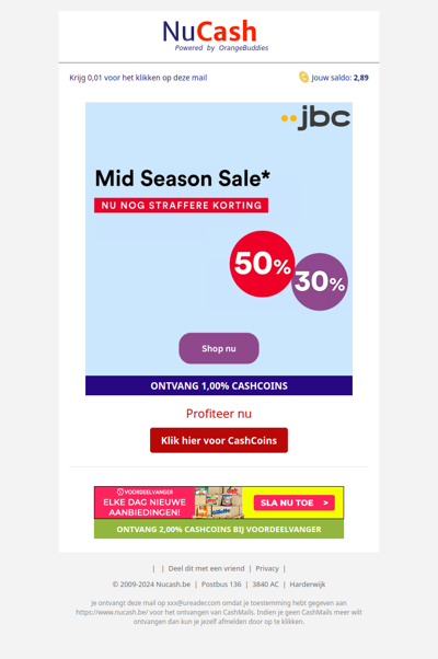 Tot 50% korting tijdens de mid season sale!