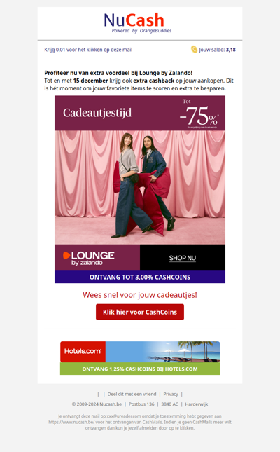 Cadeautjestijd bij Lounge by Zalando, tot -75%!