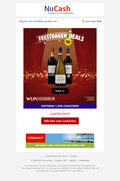 Feestdagen deals bij Wijnvoordeel! Wees er snel bij