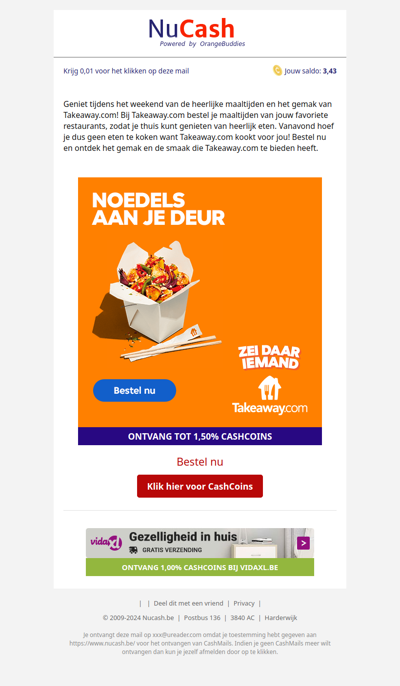 Takeaway.com kookt vanavond voor jou, tijdelijk 15 euro korting!