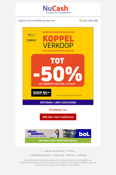 Koppel verkoop tot 50% korting bij aankoop van min 2 stuks