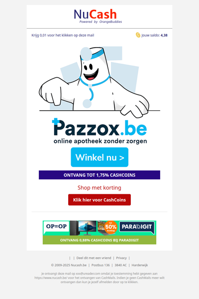 Ontvang tot 50% korting bij Pazzox.be!