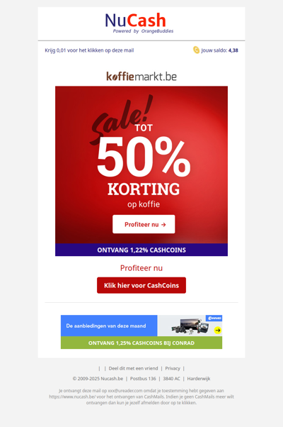 Sale! tot 50% korting op koffie