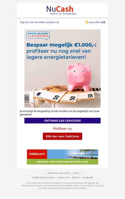 Bespaar mogelijk €1.000,- met deze lagere energietarieven!