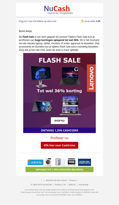 Flash Sale bij Lenovo: tot wel 36% korting!