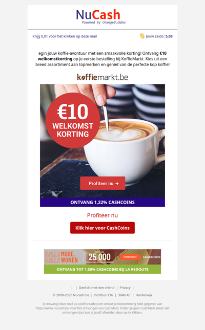 €10 Welkomst Korting bij KoffieMarkt