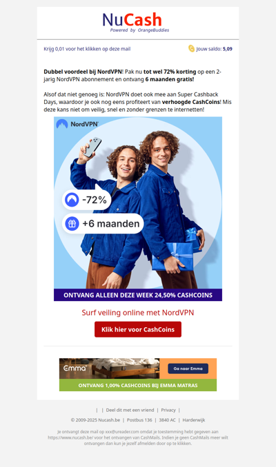 Tot 72% korting op NordVPN's abonnement!