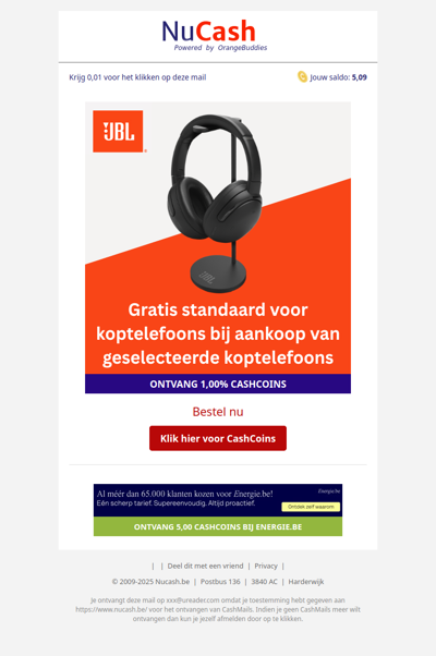 Ontvang een gratis standaard voor je koptelefoon bij JBL