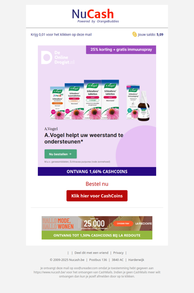 Krijg 25% korting op A. Vogel + gratis immuunspray bij De Online Drogist!