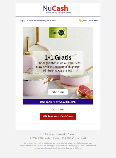 Profiteer van 1+1 gratis op jouw favoriete kookgerei bij GreenPan!