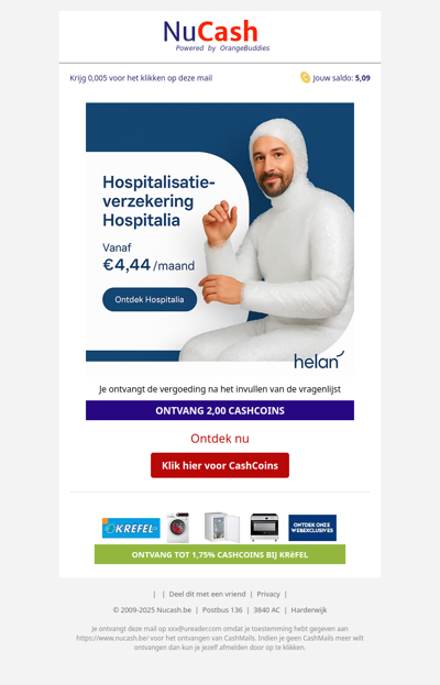 Hospitalia: zekerheid al vanaf 4,44,- EUR /mnd