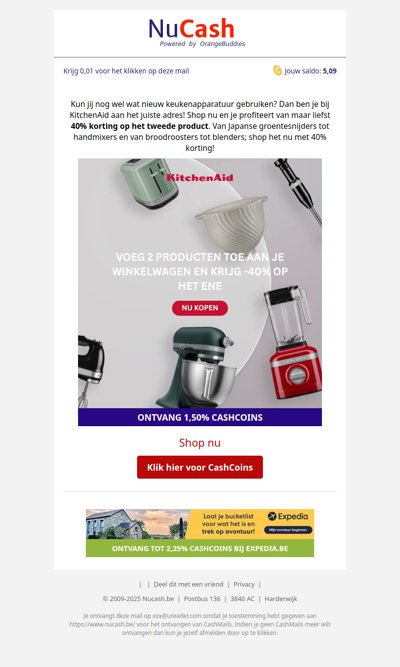 Krijg 40% korting op het tweede product bij KitchenAid!