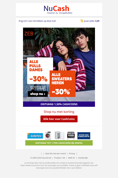 Shop met 30% korting bij ZEB!