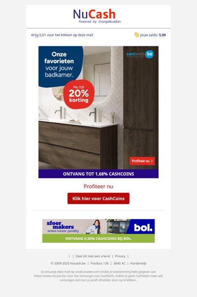 Profiteer van korting tot 20% op heel veel sanitair