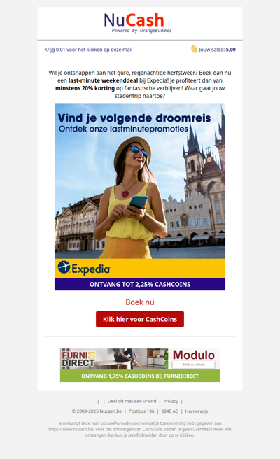 Bespaar 20% bij het boeken van een last-minute weekend!