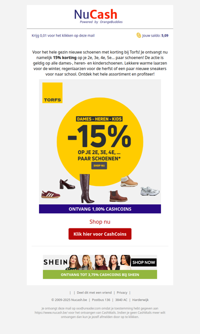 Krijg 15% korting bij aankoop van je 2e paar schoenen!