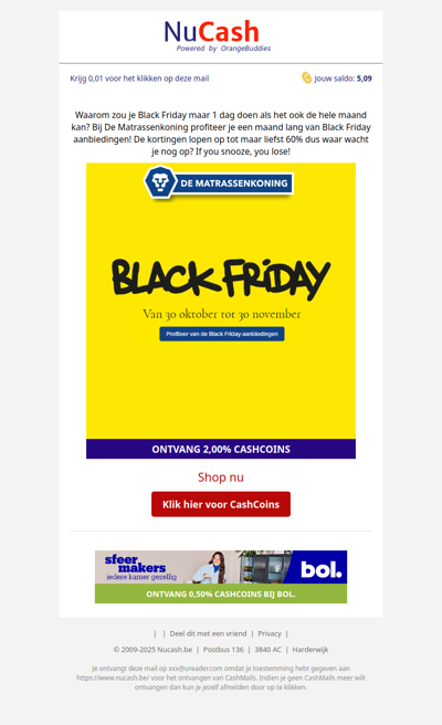 Profiteer van de black friday deals bij De Matrassenkoning!