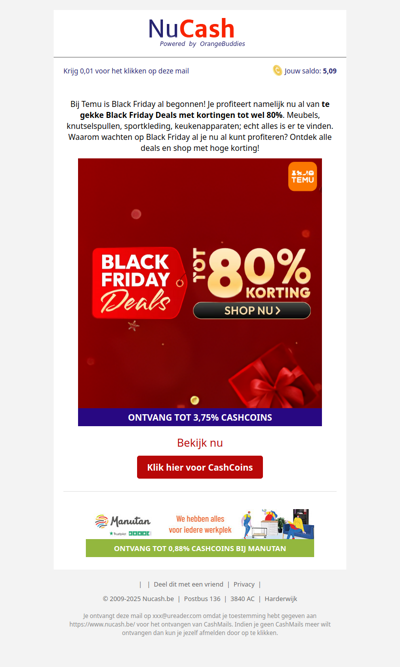 Black friday kortingen tot wel 80% bij Temu!