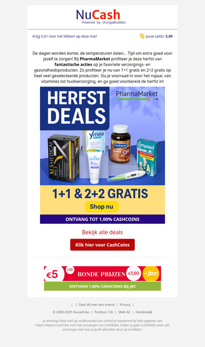 1+1 en 2+2 gratis bij Pharmamarket!