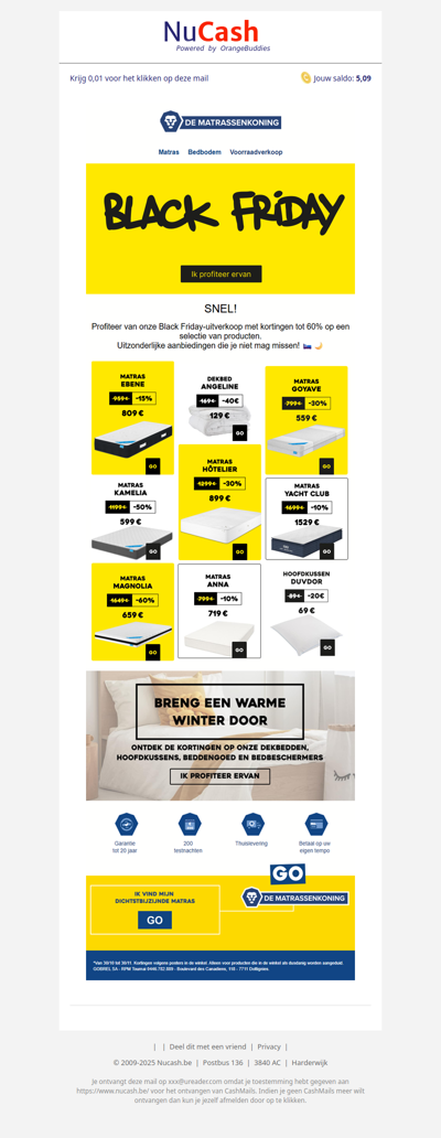 BLACK FRIDAY: tot -60 korting bij De Matrassenkoning!