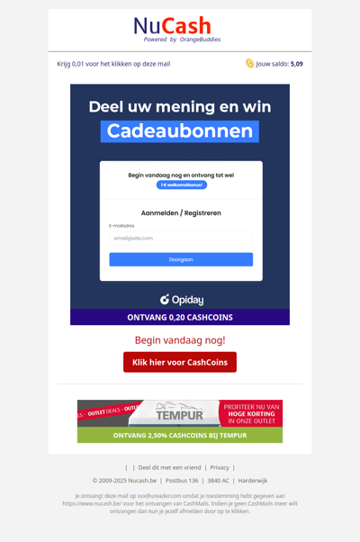Deel uw mening en win!