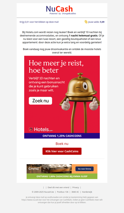 Boek 10 nachten en krijg er 1 gratis bij!