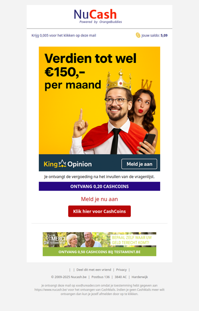 Verdien tot 150,- EUR per maand met je mening!