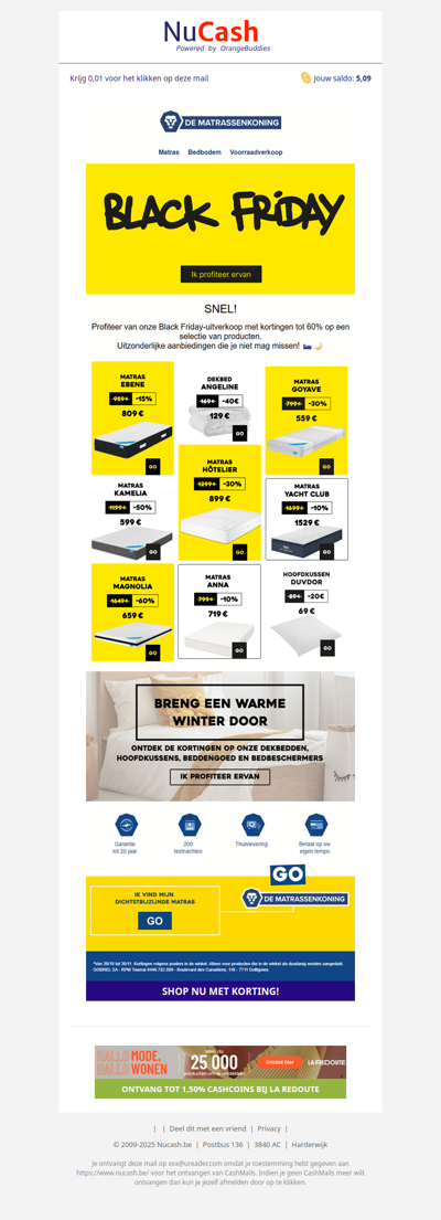 BLACK FRIDAY: tot -60 korting bij De Matrassenkoning!