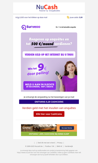 0,20 CashCoins wachten op jou!