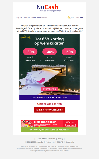 Tot 65% korting op wenskaarten bij Hallmark!